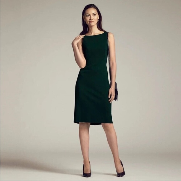 MM Lafleur Lydia Twist Strap Sheath Dress in Forest Green New Size 16 - Picture 3 of 14